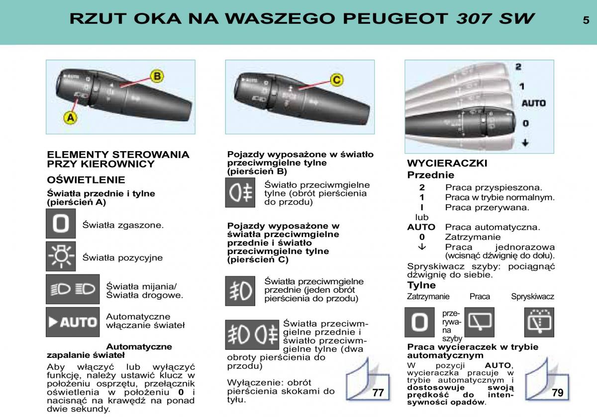 manual  Peugeot 307 SW instrukcja / page 5
