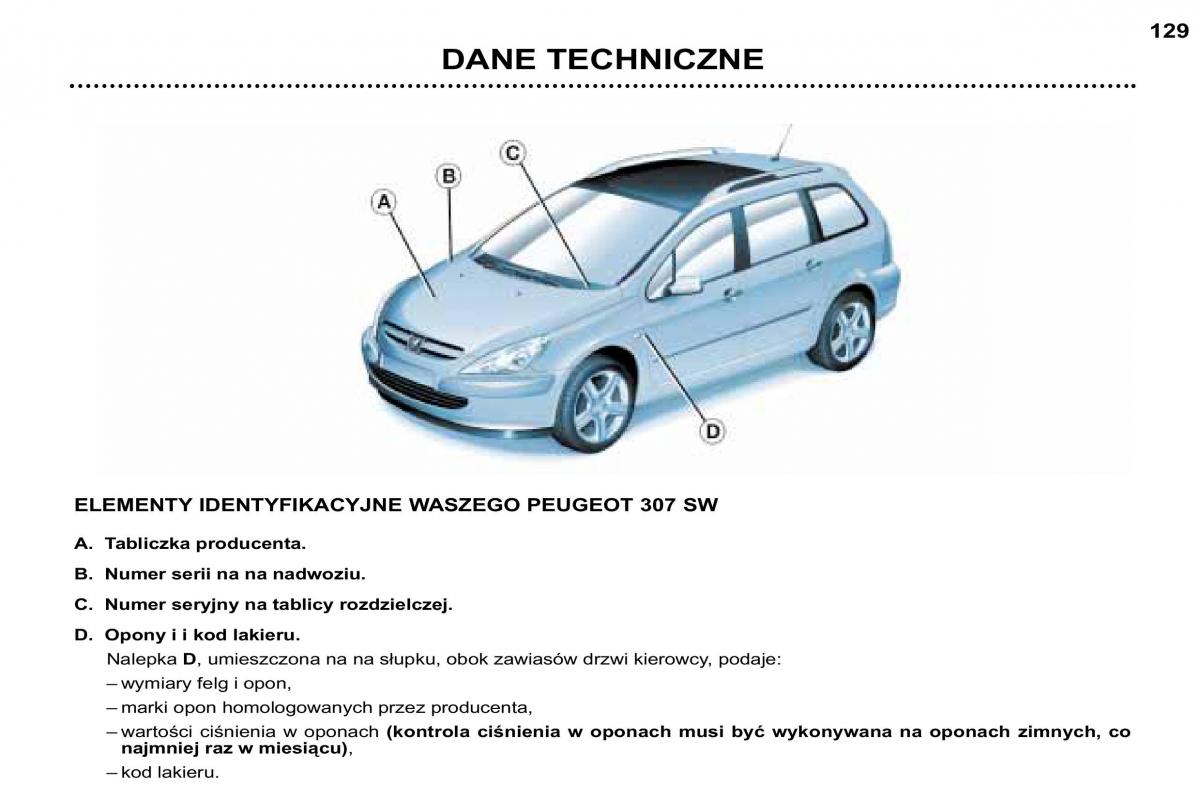 Peugeot 307 SW instrukcja obslugi / page 142