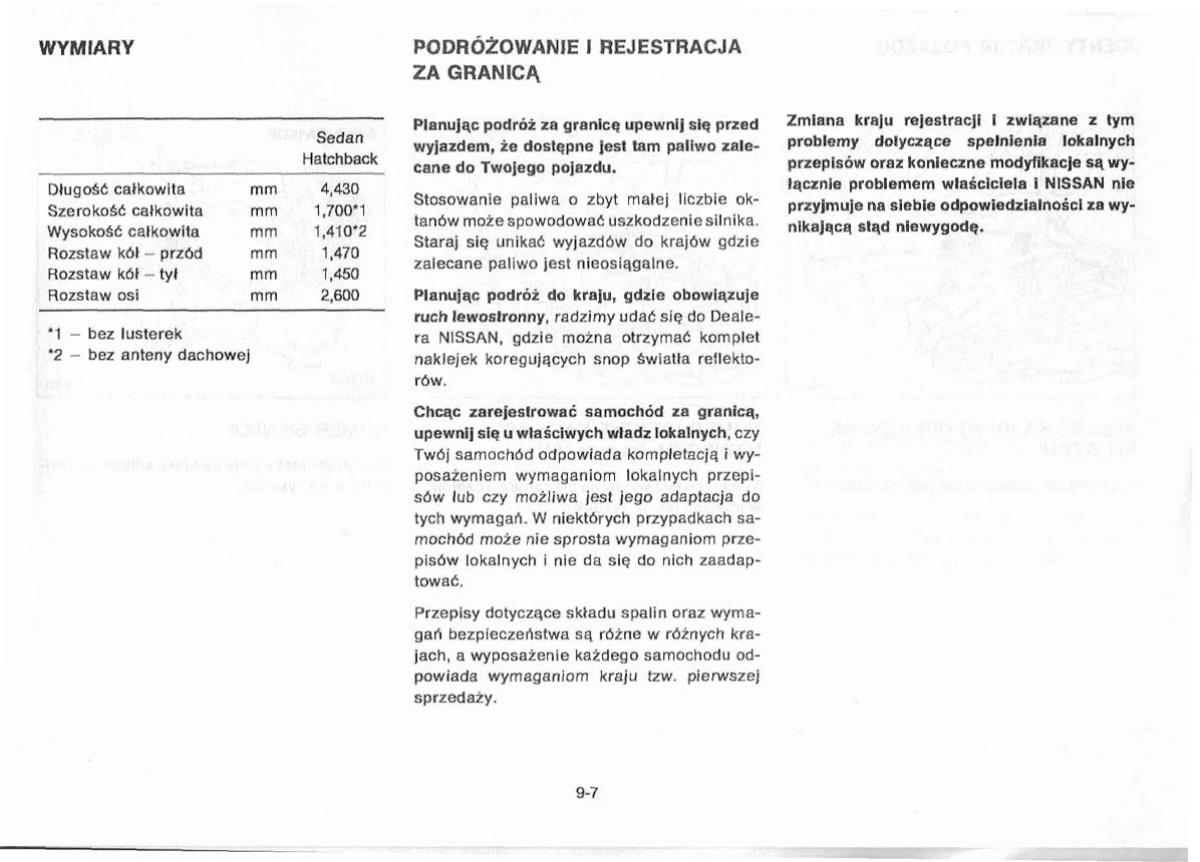 Nissan Primera P11 II instrukcja obslugi / page 187