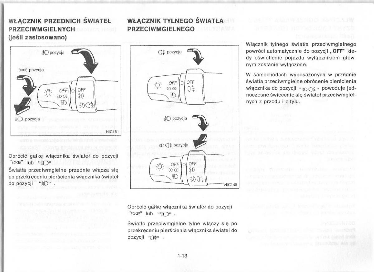 Nissan Primera P11 II instrukcja obslugi / page 17
