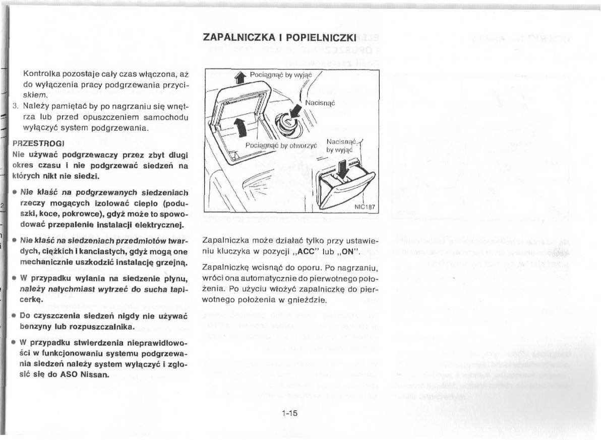Nissan Primera P11 II instrukcja obslugi / page 19