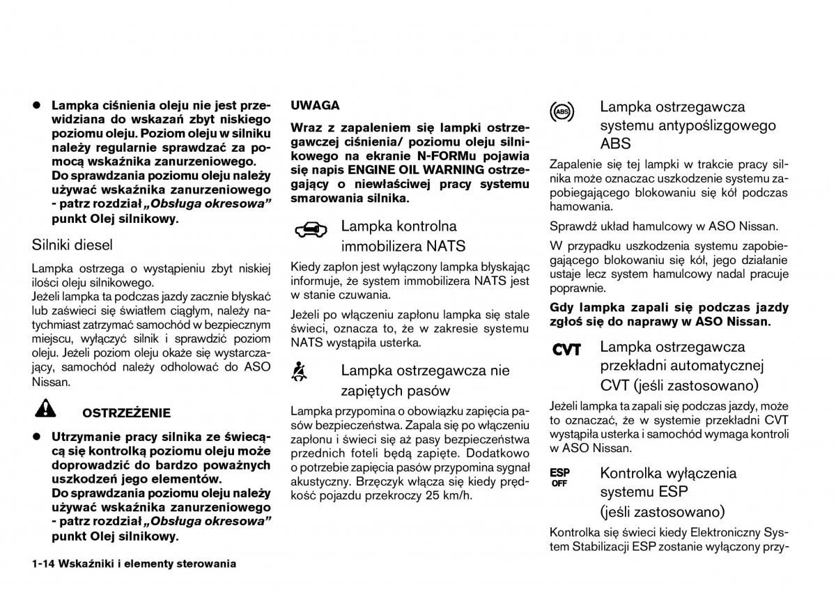 manual Nissan Primera Nissan / page 14