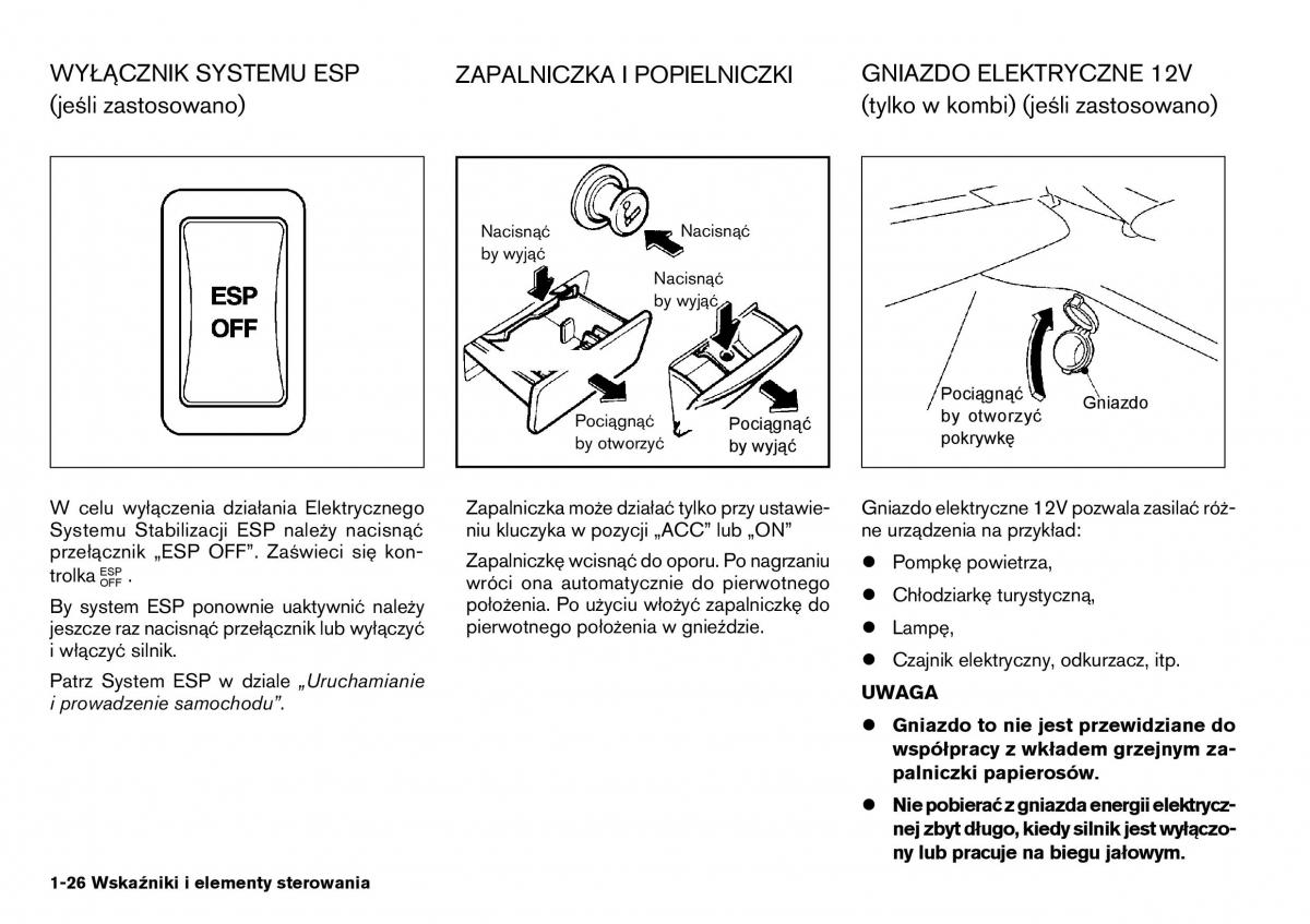 Nissan Primera P12 III instrukcja obslugi / page 26