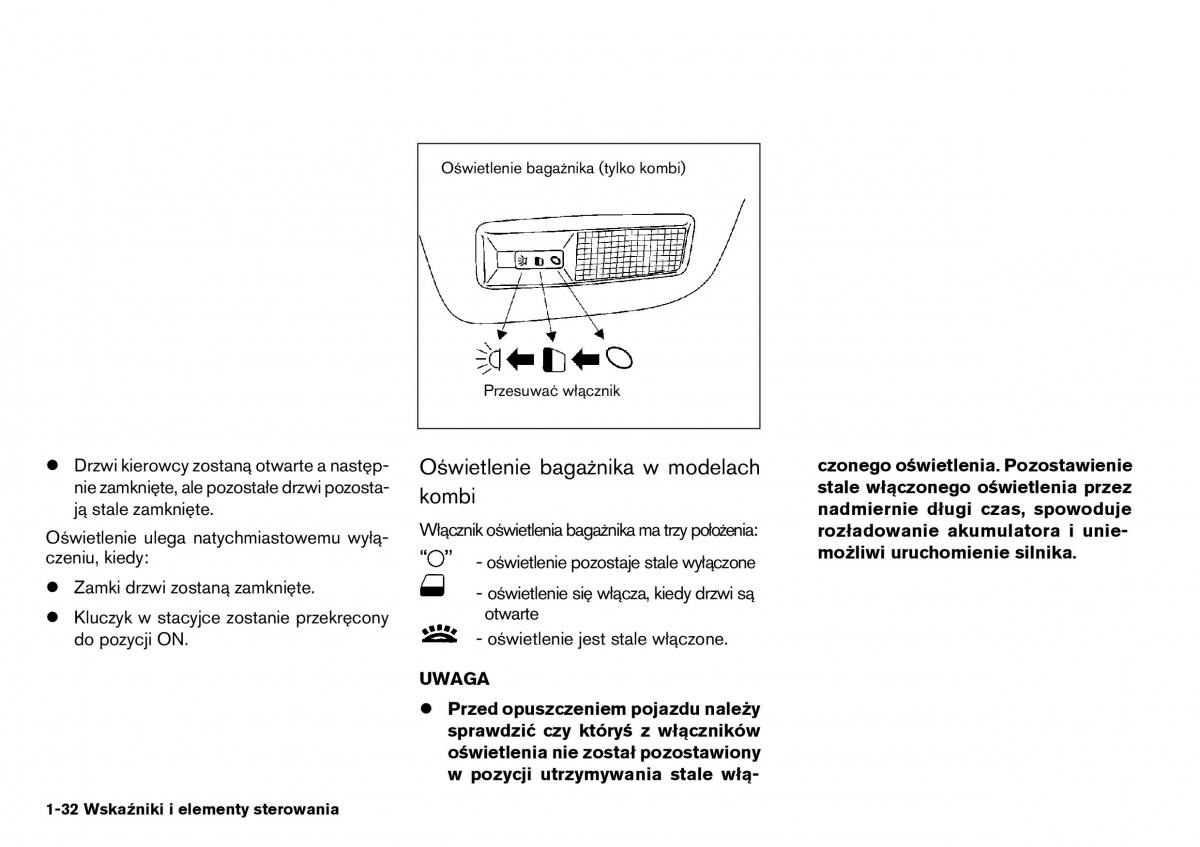 manual Nissan Primera Nissan / page 32