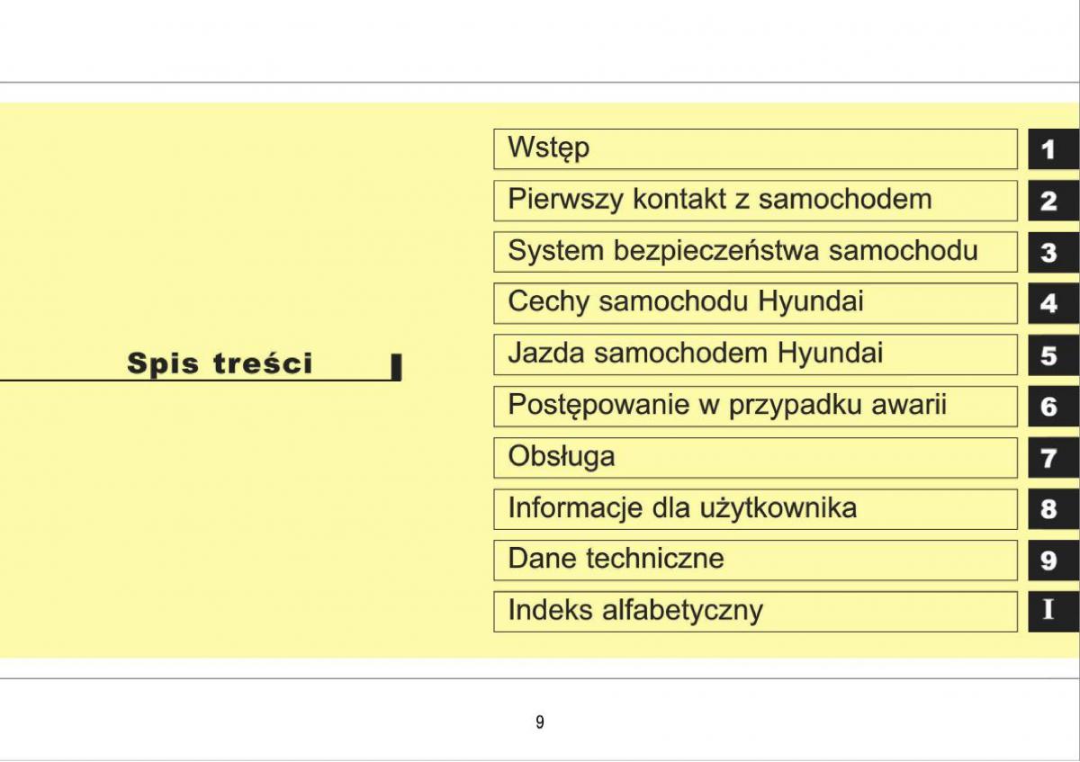 Hyundai i30 I 1 instrukcja obslugi / page 9