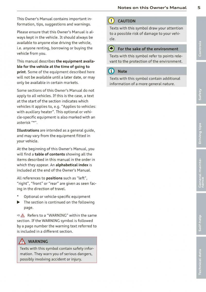 Audi A3 S3 III owners manual / page 7