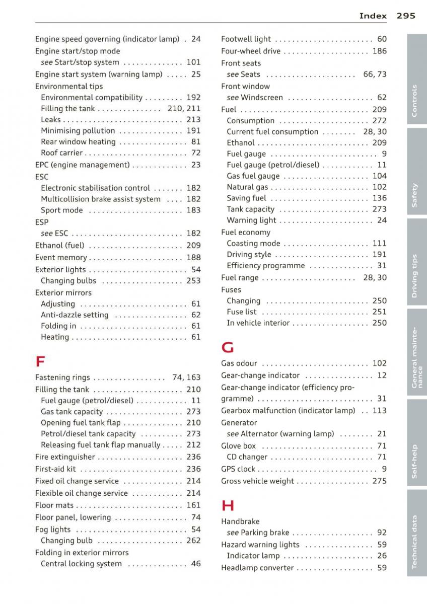 Audi A3 S3 III owners manual / page 297