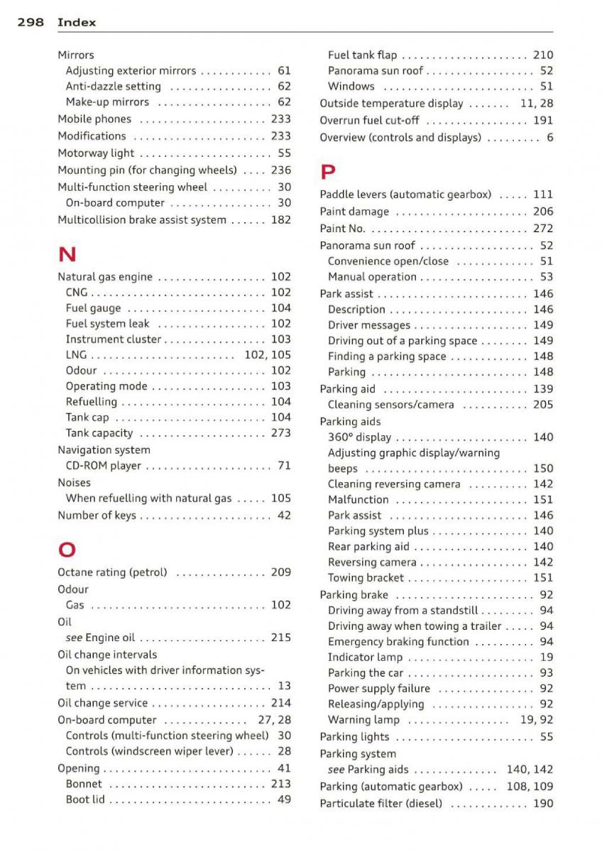 manual  Audi A3 S3 III owners manual / page 300