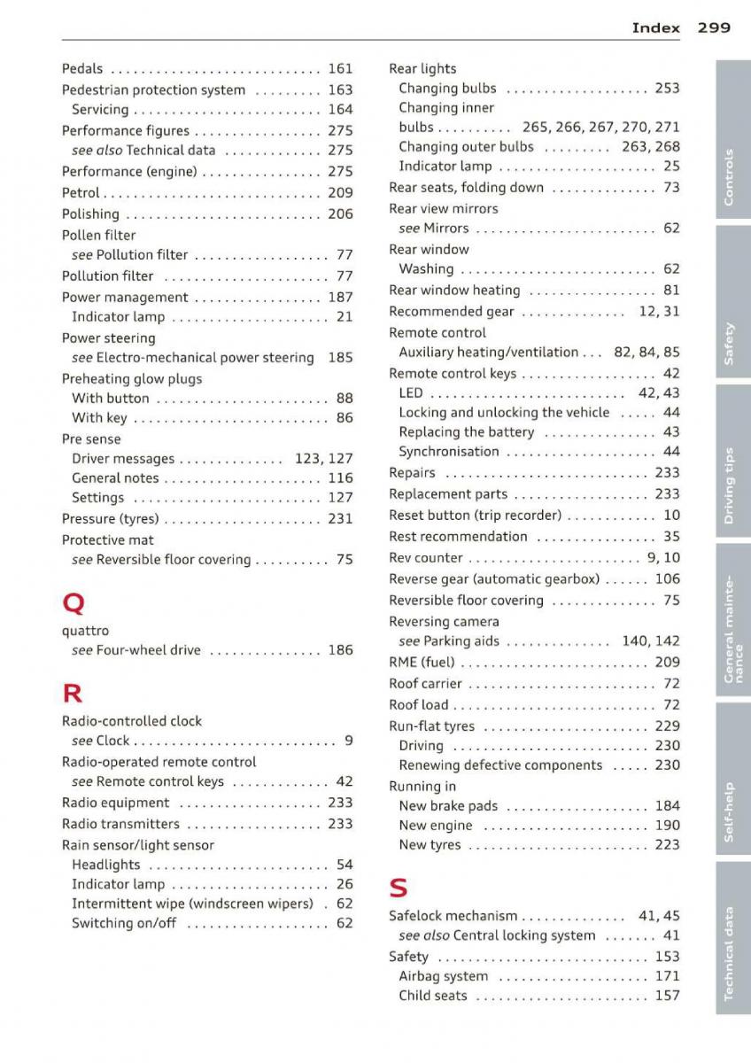 manual  Audi A3 S3 III owners manual / page 301