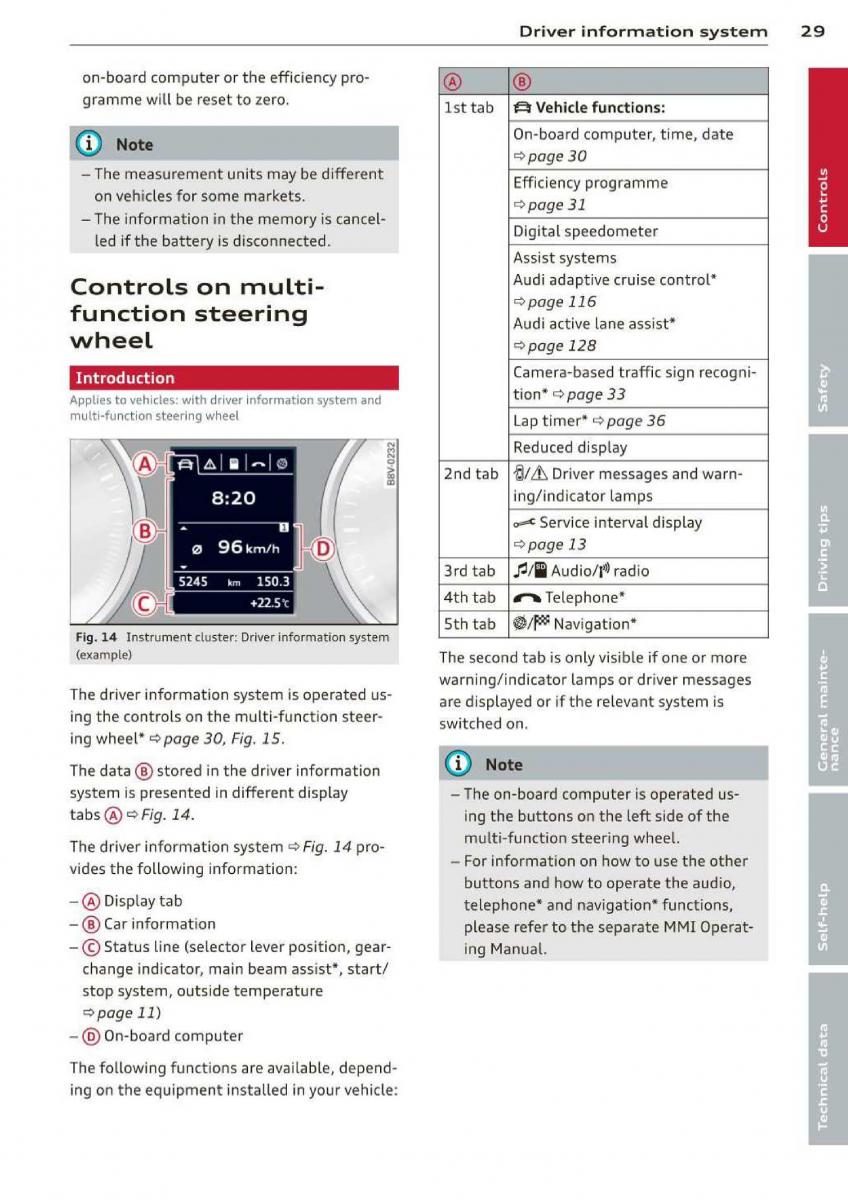Audi A3 S3 III owners manual / page 31
