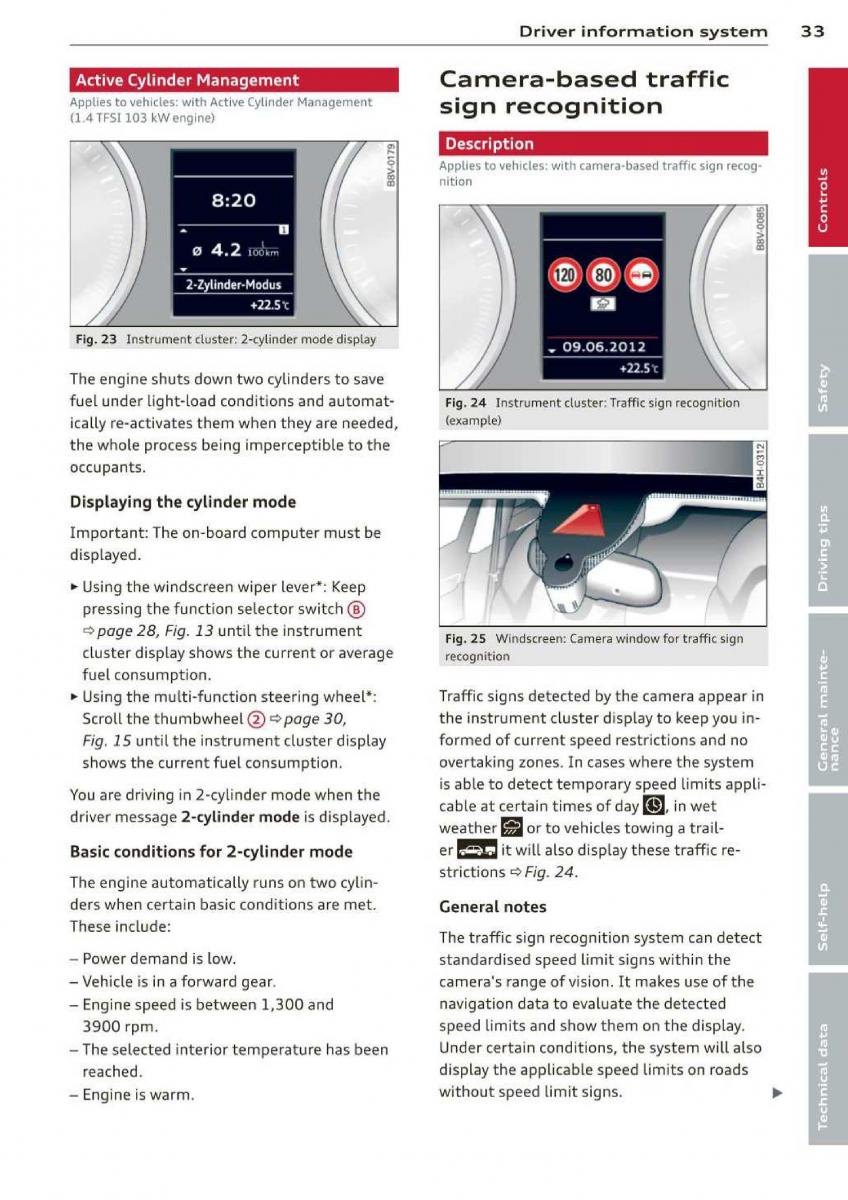 Audi A3 S3 III owners manual / page 35