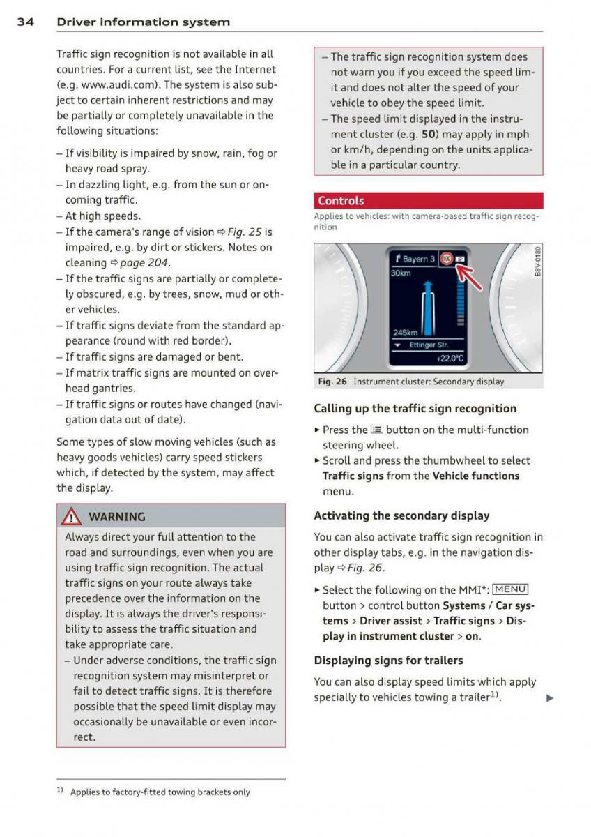 Audi A3 S3 III owners manual / page 36