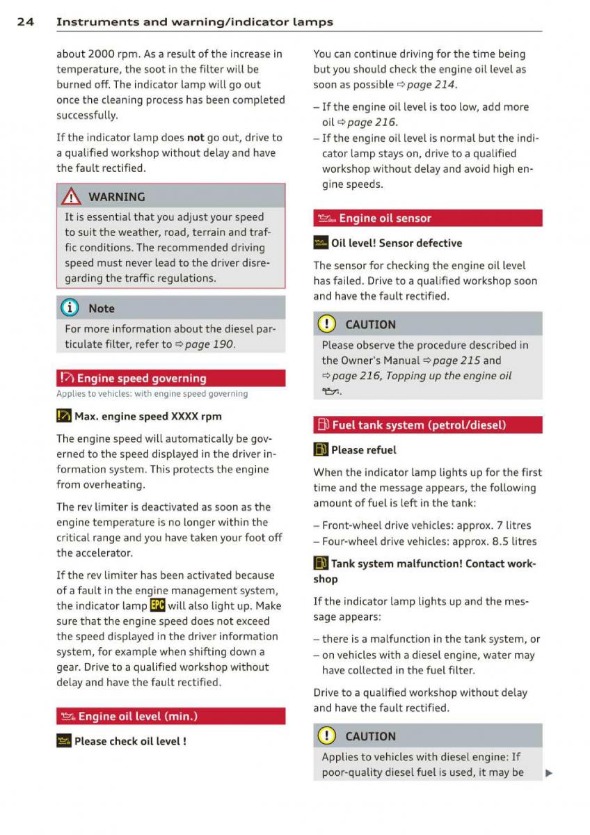 Audi A3 S3 III owners manual / page 26