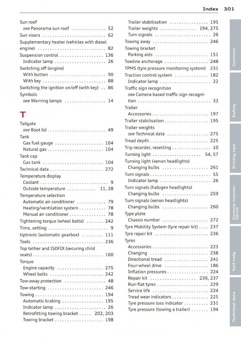 Audi A3 S3 III owners manual / page 303
