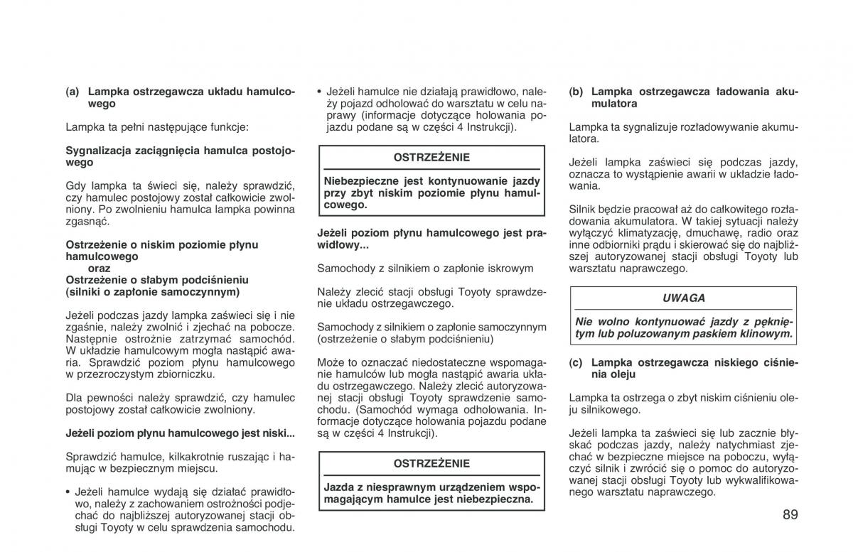 Toyota Corolla VIII 8 E110 instrukcja obslugi / page 96
