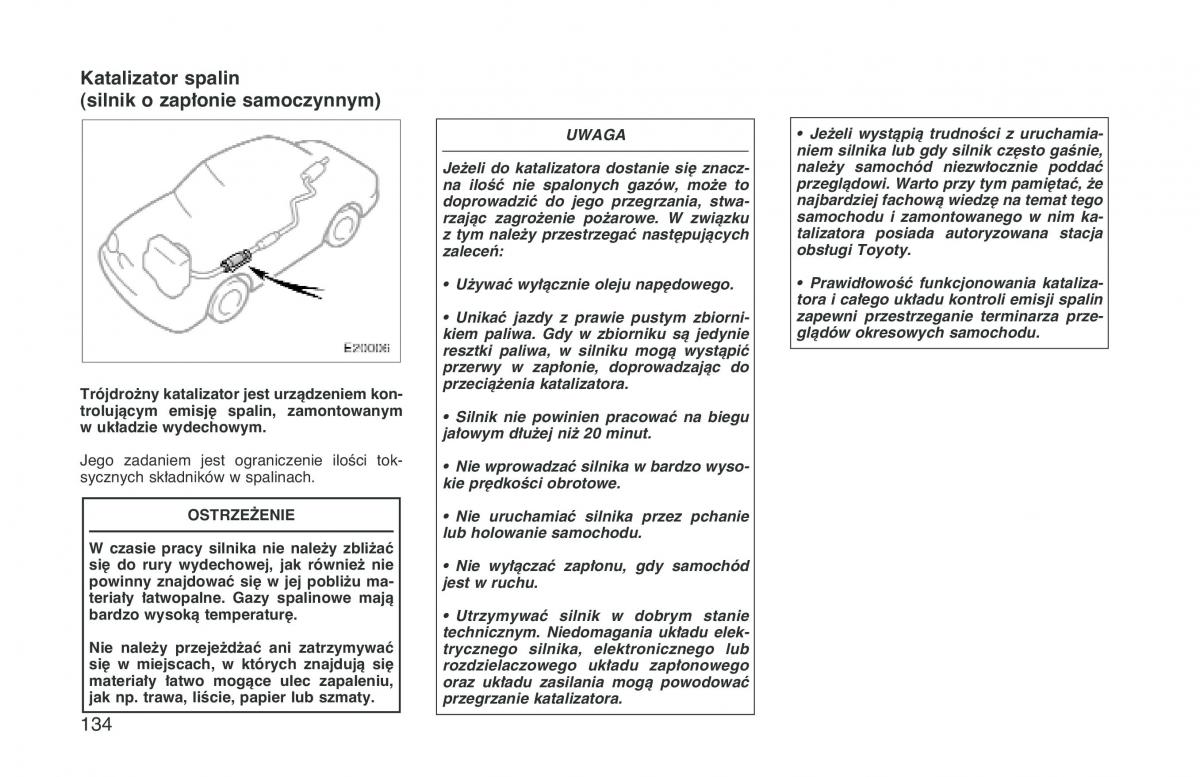 Toyota Corolla VIII 8 E110 instrukcja obslugi / page 141