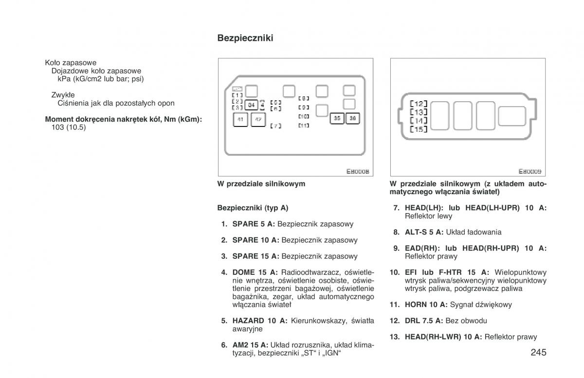 manual  Toyota Corolla VIII 8 E110 instrukcja / page 252