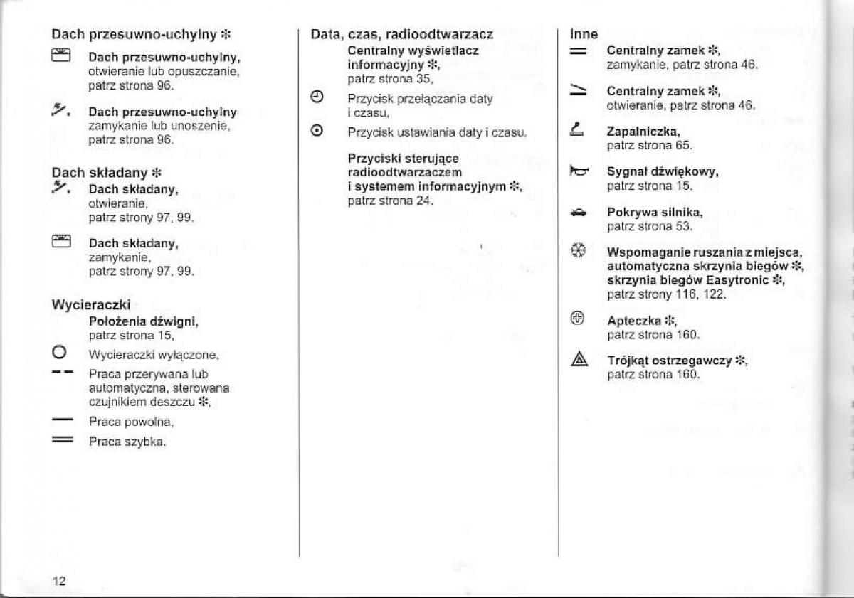 Opel Corsa C instrukcja obslugi / page 16