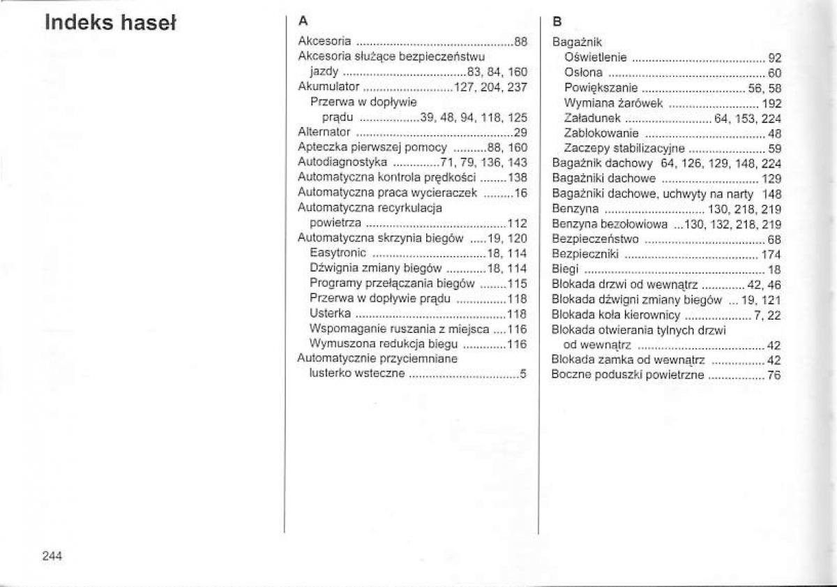 Opel Corsa C instrukcja obslugi / page 248