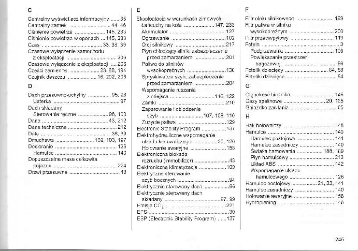 manual  Opel Corsa C instrukcja / page 249