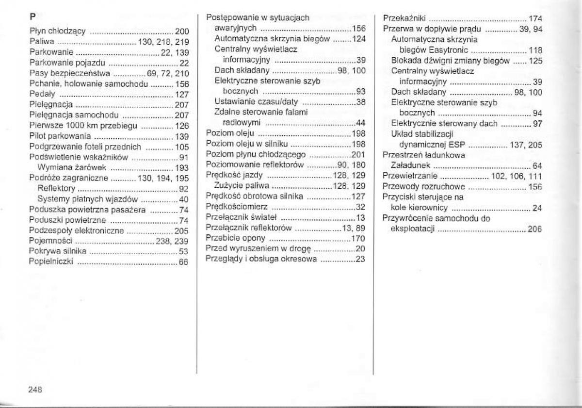 Opel Corsa C instrukcja obslugi / page 252