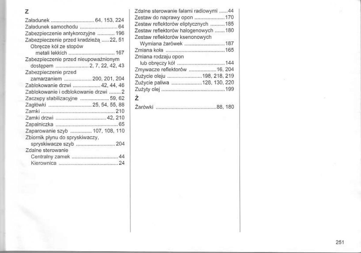manual  Opel Corsa C instrukcja / page 255