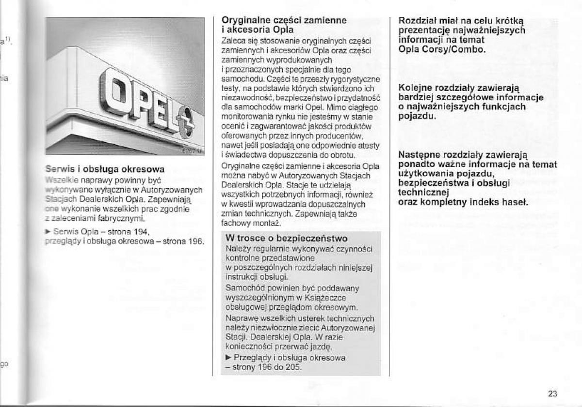Opel Corsa C instrukcja obslugi / page 27