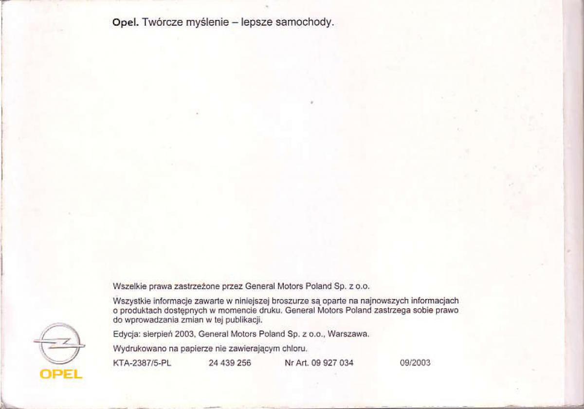 manual  Opel Corsa C instrukcja / page 256