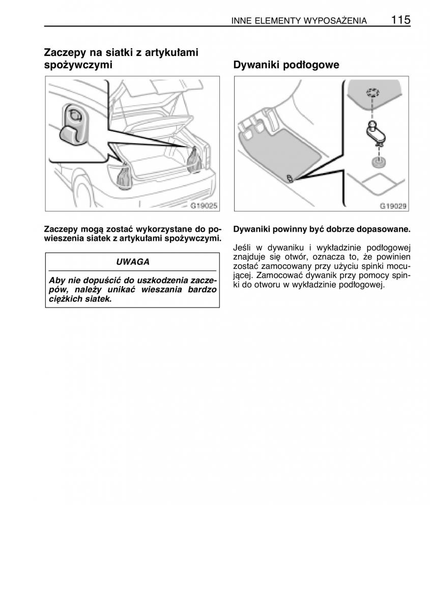 Toyota Celica VII 7 instrukcja obslugi / page 122