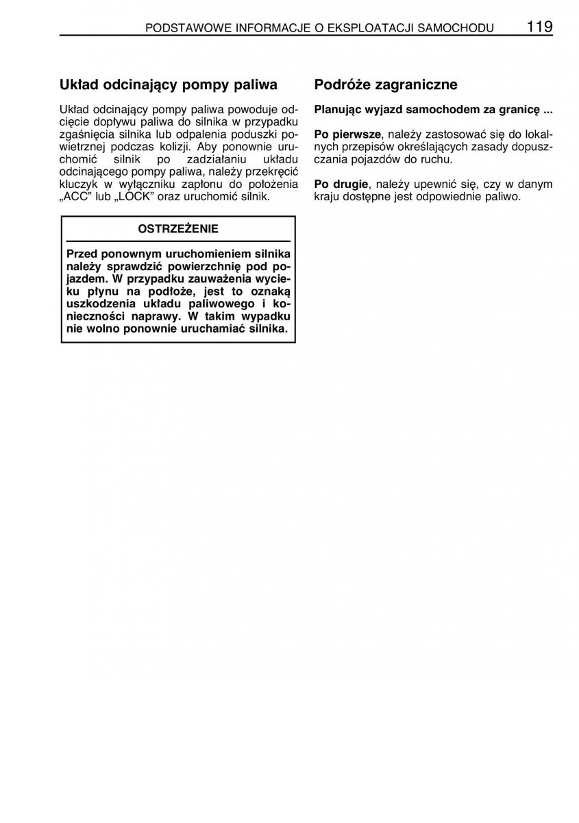 Toyota Celica VII 7 instrukcja obslugi / page 126