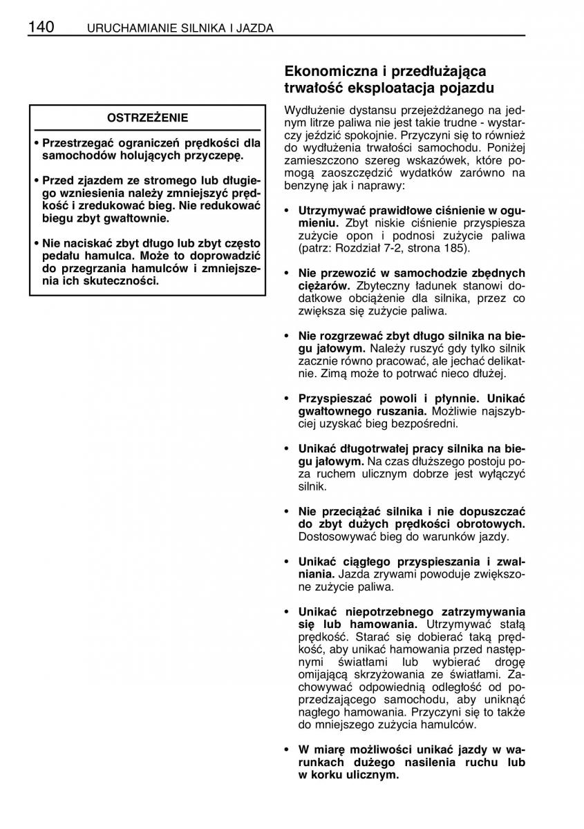 Toyota Celica VII 7 instrukcja obslugi / page 147