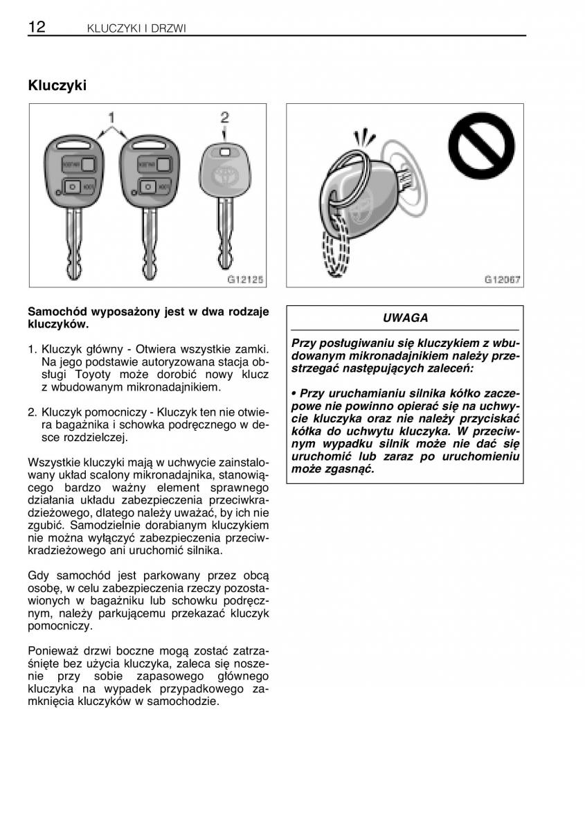 Toyota Celica VII 7 instrukcja obslugi / page 19