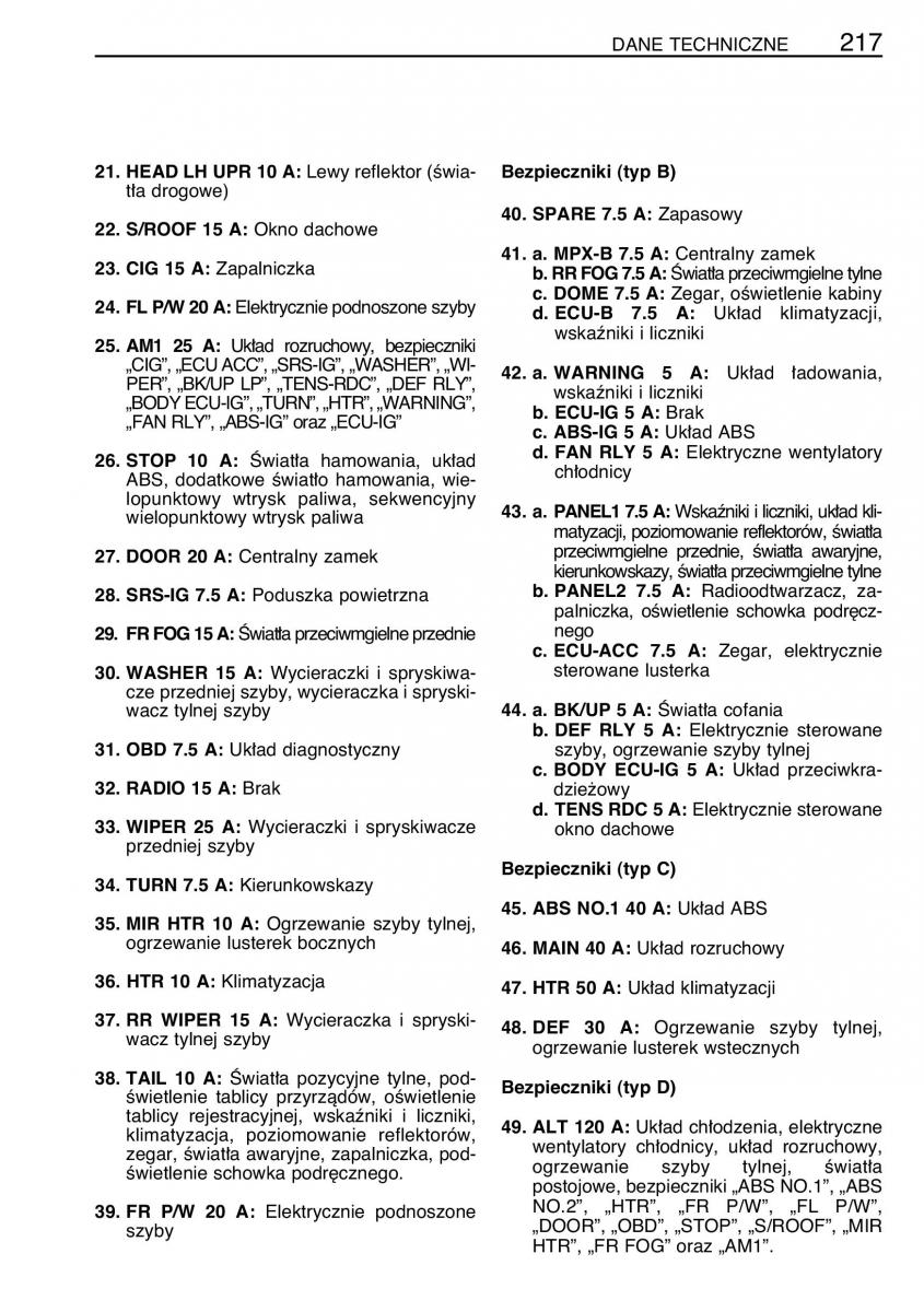 Toyota Celica VII 7 instrukcja obslugi / page 224