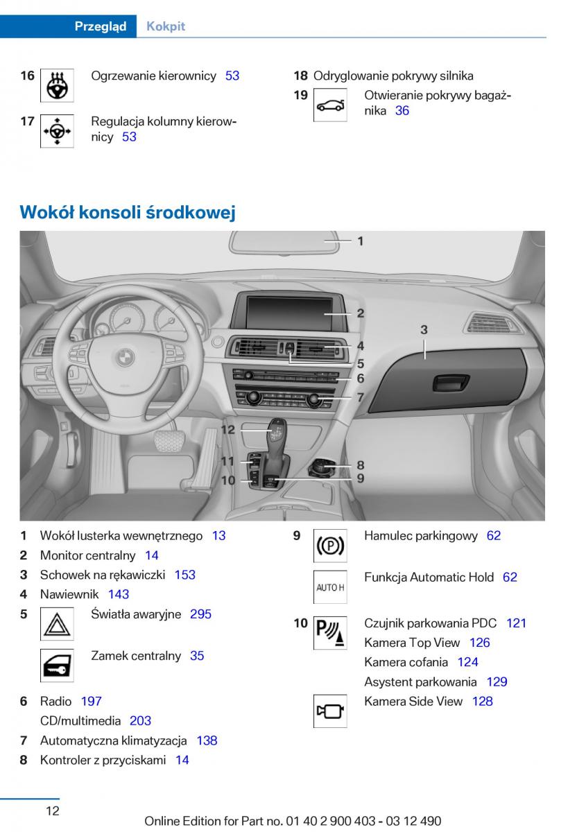 manual  BMW 6 F06 Gran Coupe Instrukcja / page 12