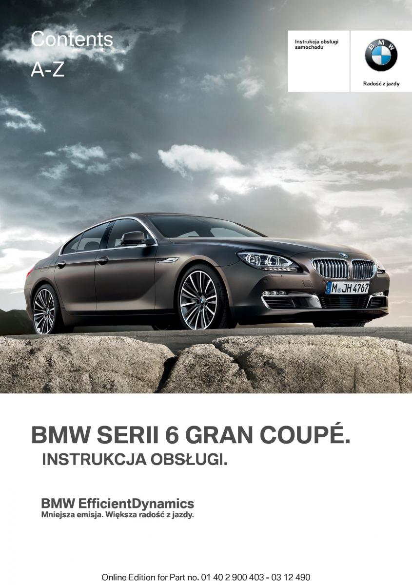 BMW 6 F06 Gran Coupe Instrukcja / page 1