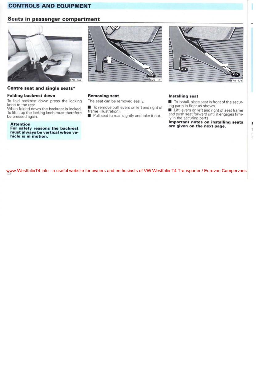 VW Transporter T4 Westfalia oweners manual / page 24