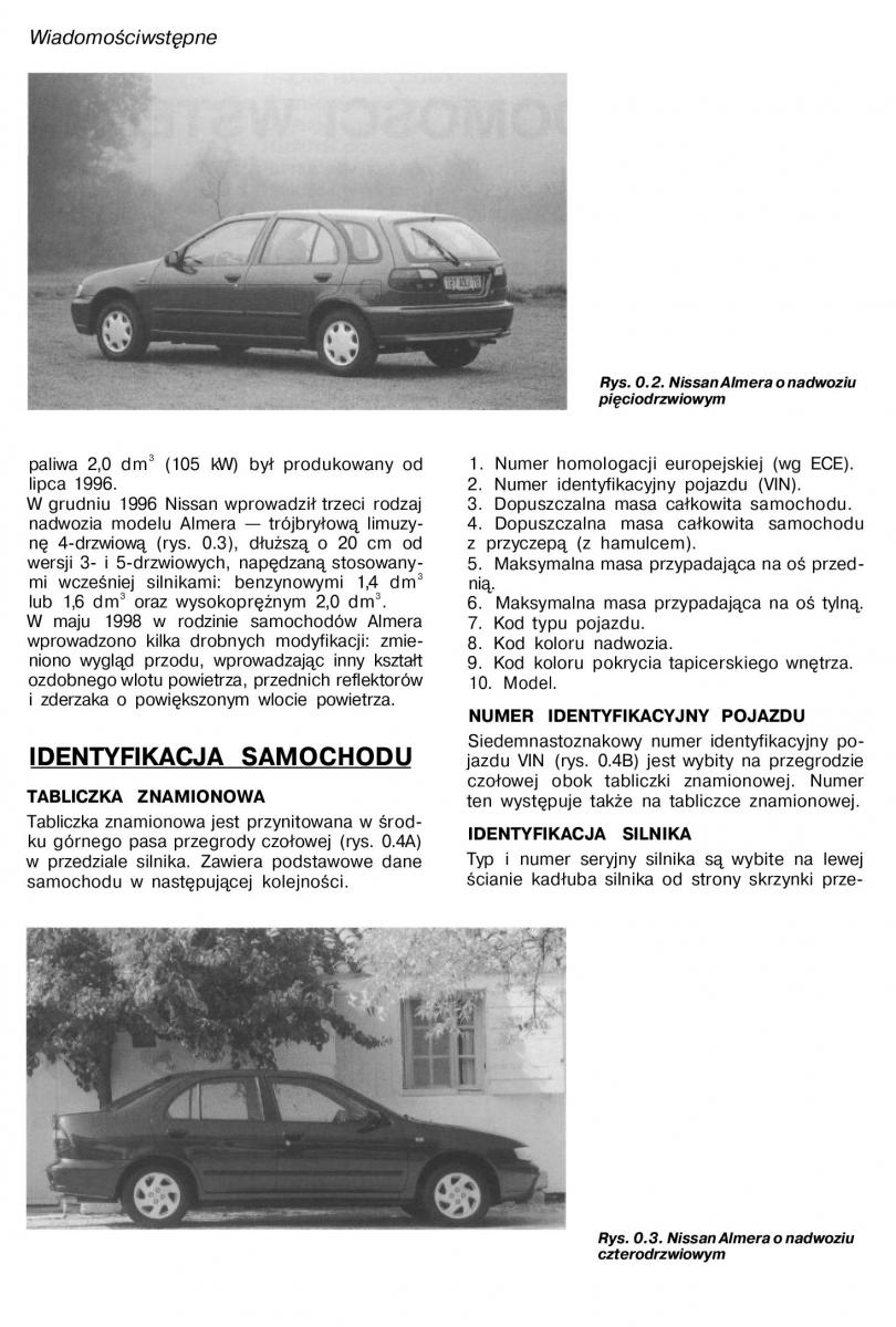 Nissan Almera N15 instrukcja obslugi / page 6
