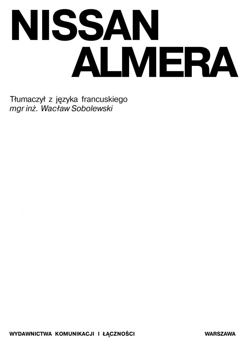 manual  Nissan Almera N15 instrukcja / page 1