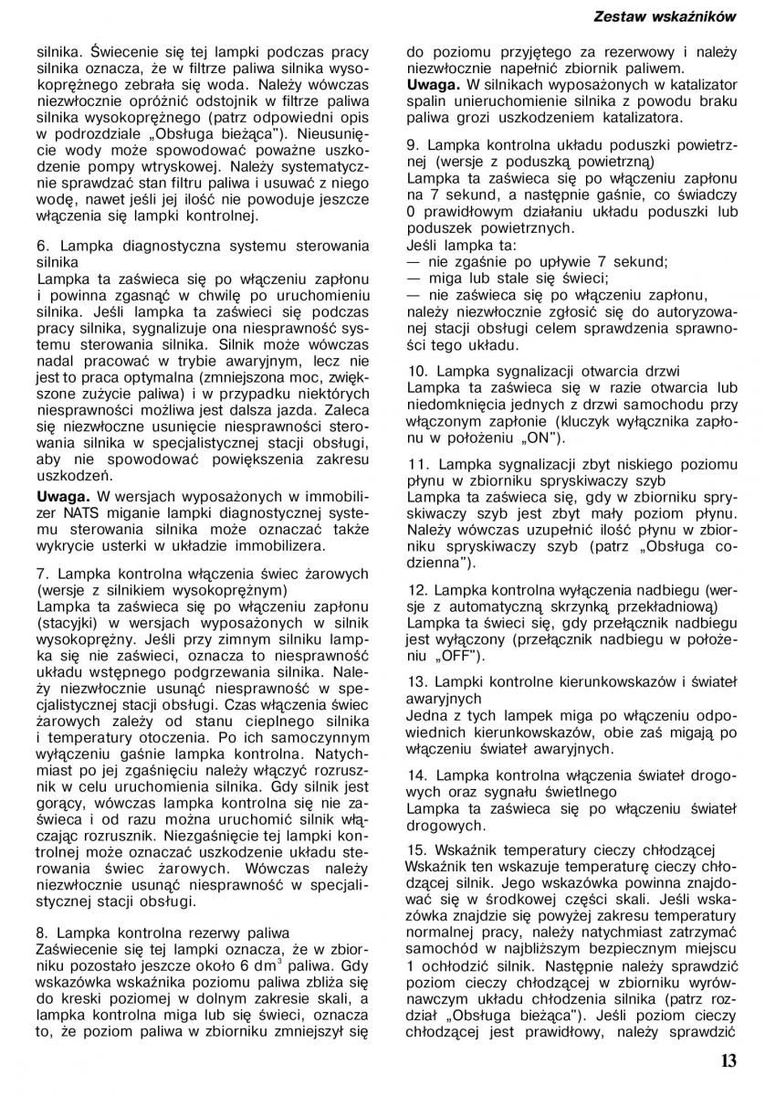 manual  Nissan Almera N15 instrukcja / page 11