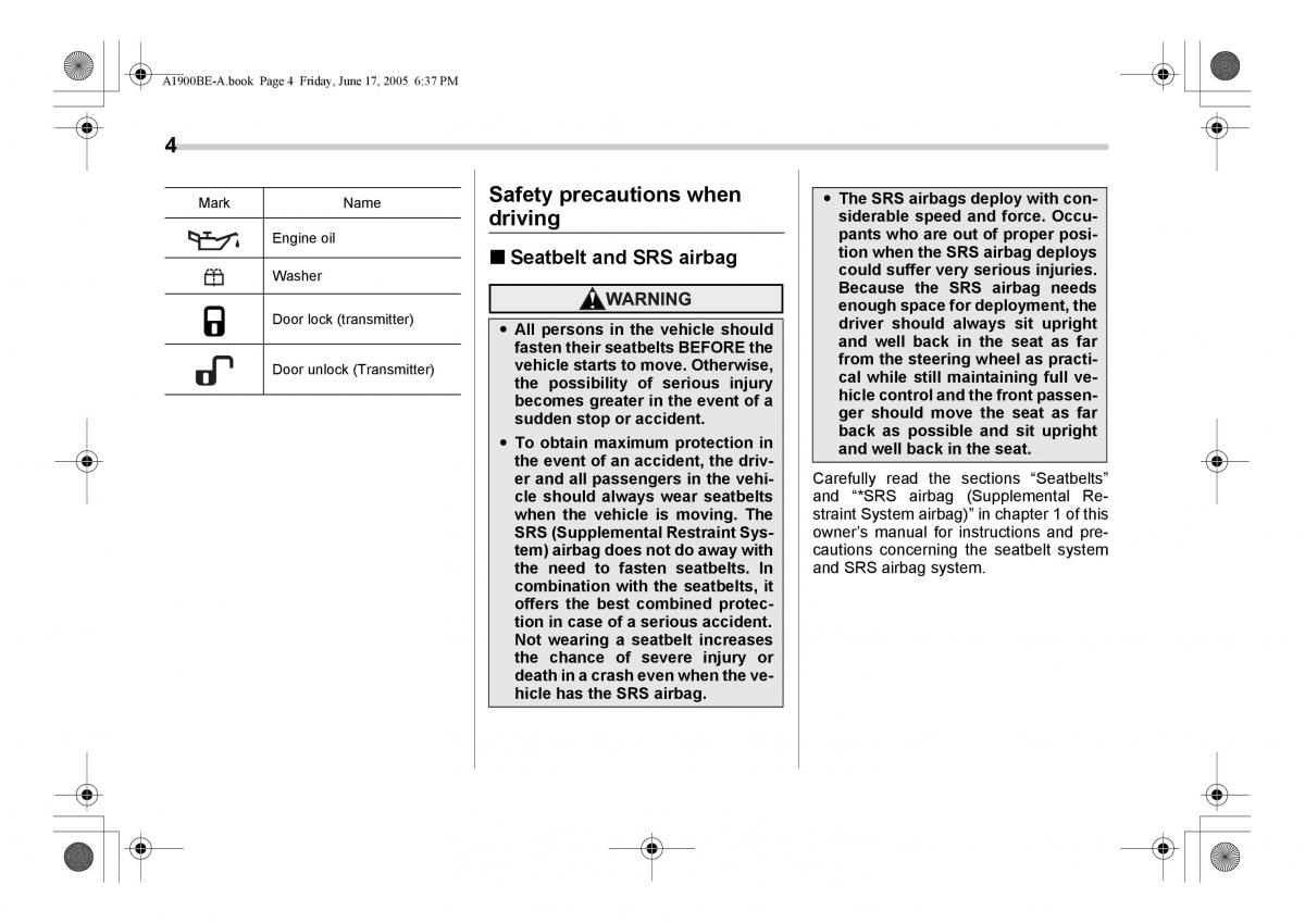 manual  Subaru Impreza II 2 GD owners manual / page 7