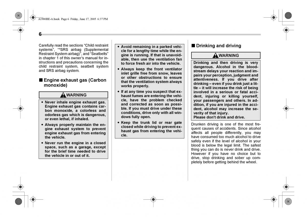 manual  Subaru Impreza II 2 GD owners manual / page 9