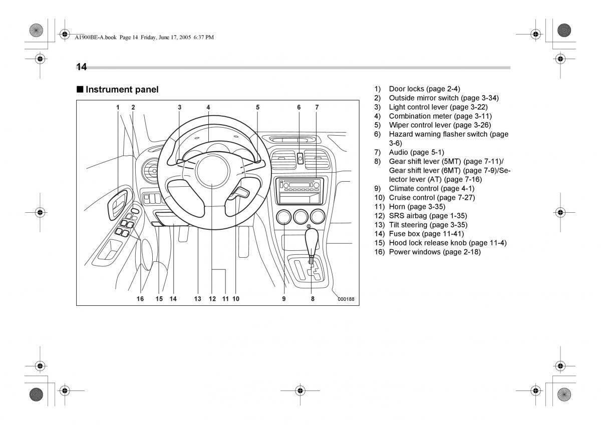 Subaru Impreza II 2 GD owners manual / page 17