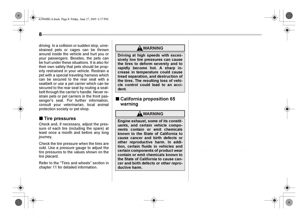 Subaru Impreza II 2 GD owners manual / page 11