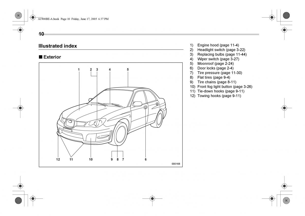 Subaru Impreza II 2 GD owners manual / page 13