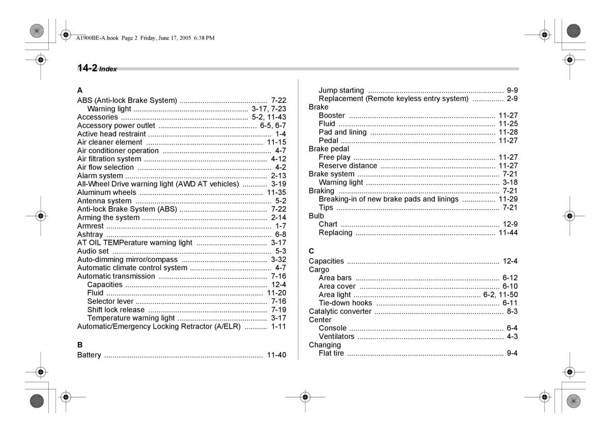 Subaru Impreza II 2 GD owners manual / page 357