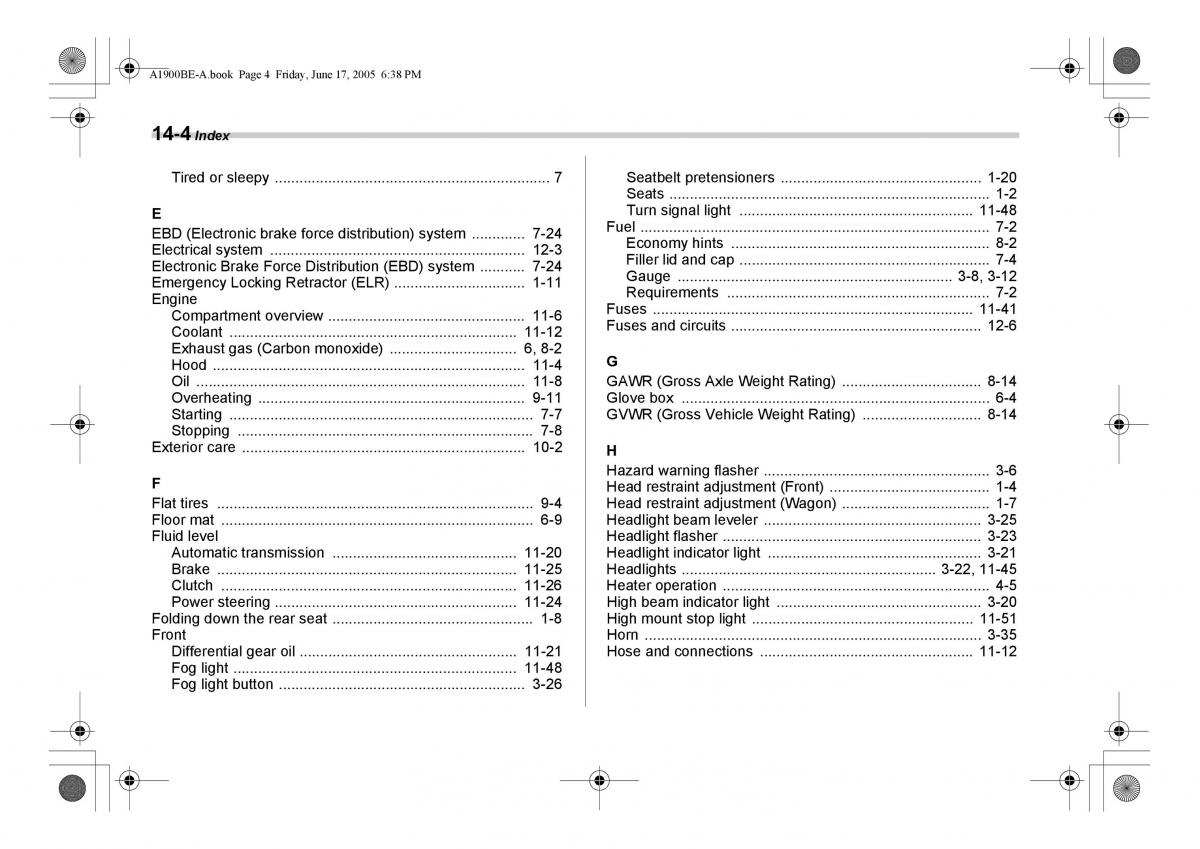 Subaru Impreza II 2 GD owners manual / page 359