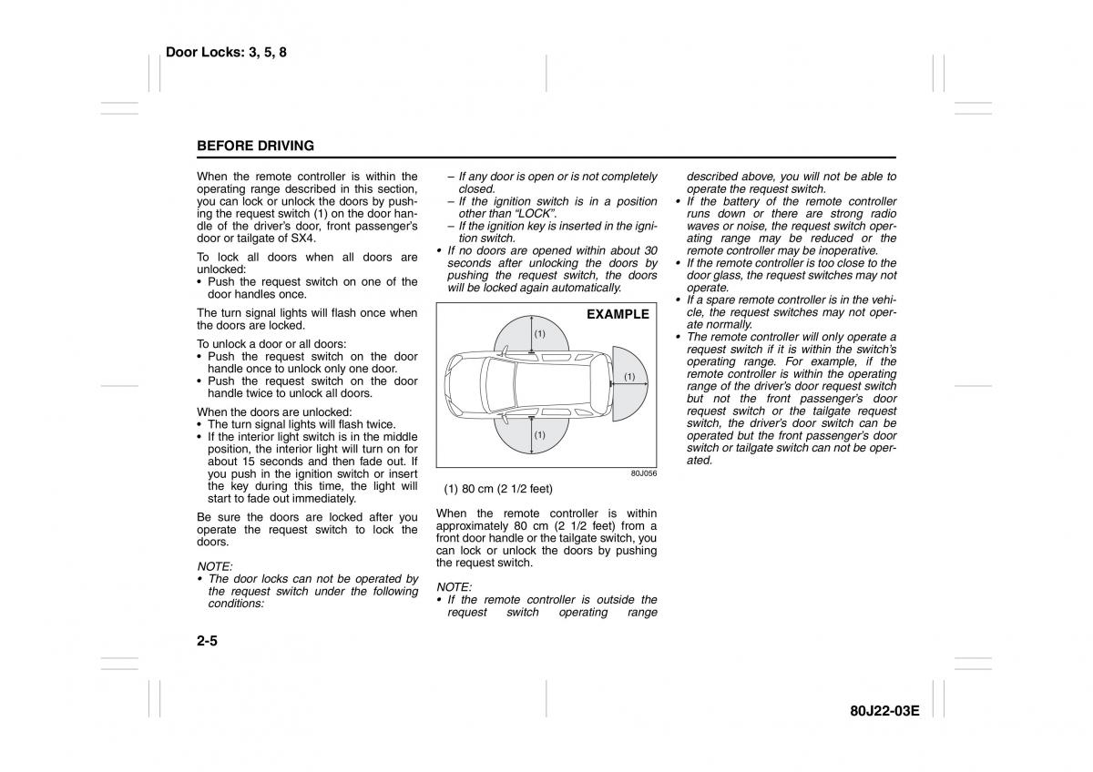 Suzuki SX4 owners manual / page 18