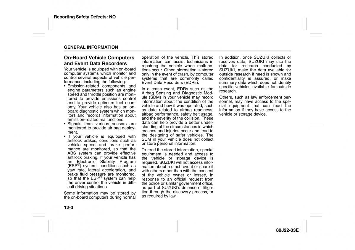 Suzuki SX4 owners manual / page 258