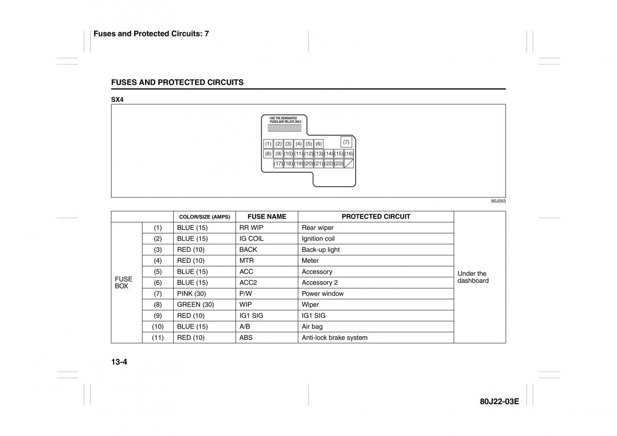 Suzuki SX4 owners manual / page 264