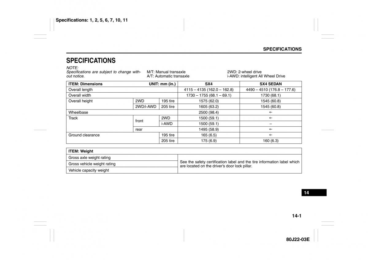 manual  Suzuki SX4 owners manual / page 269